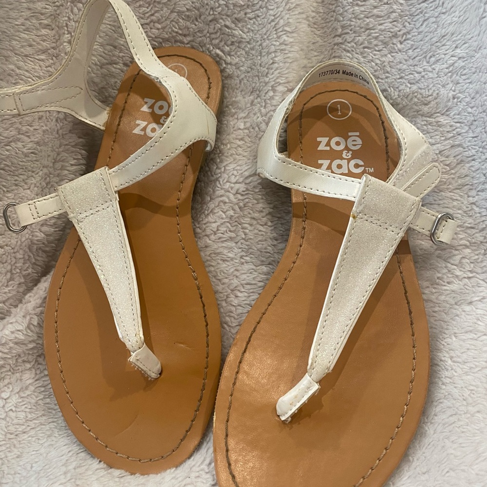 Zoe and Zach white thong sandals